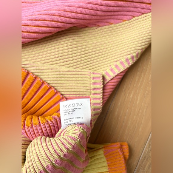 Jacquemus La Maille Yauco Ribbed Cropped Top Multi Pink - Picture 12 of 16